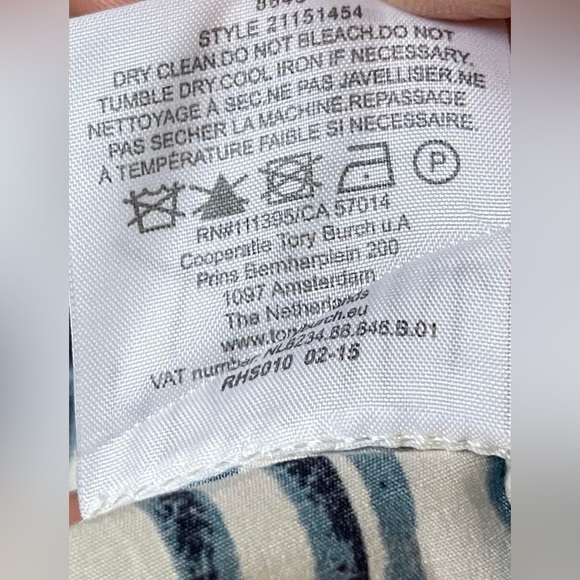 Tory Burch Figurine Stretch Poplin Shirt Dress Blue & White Print - Picture 8 of 9